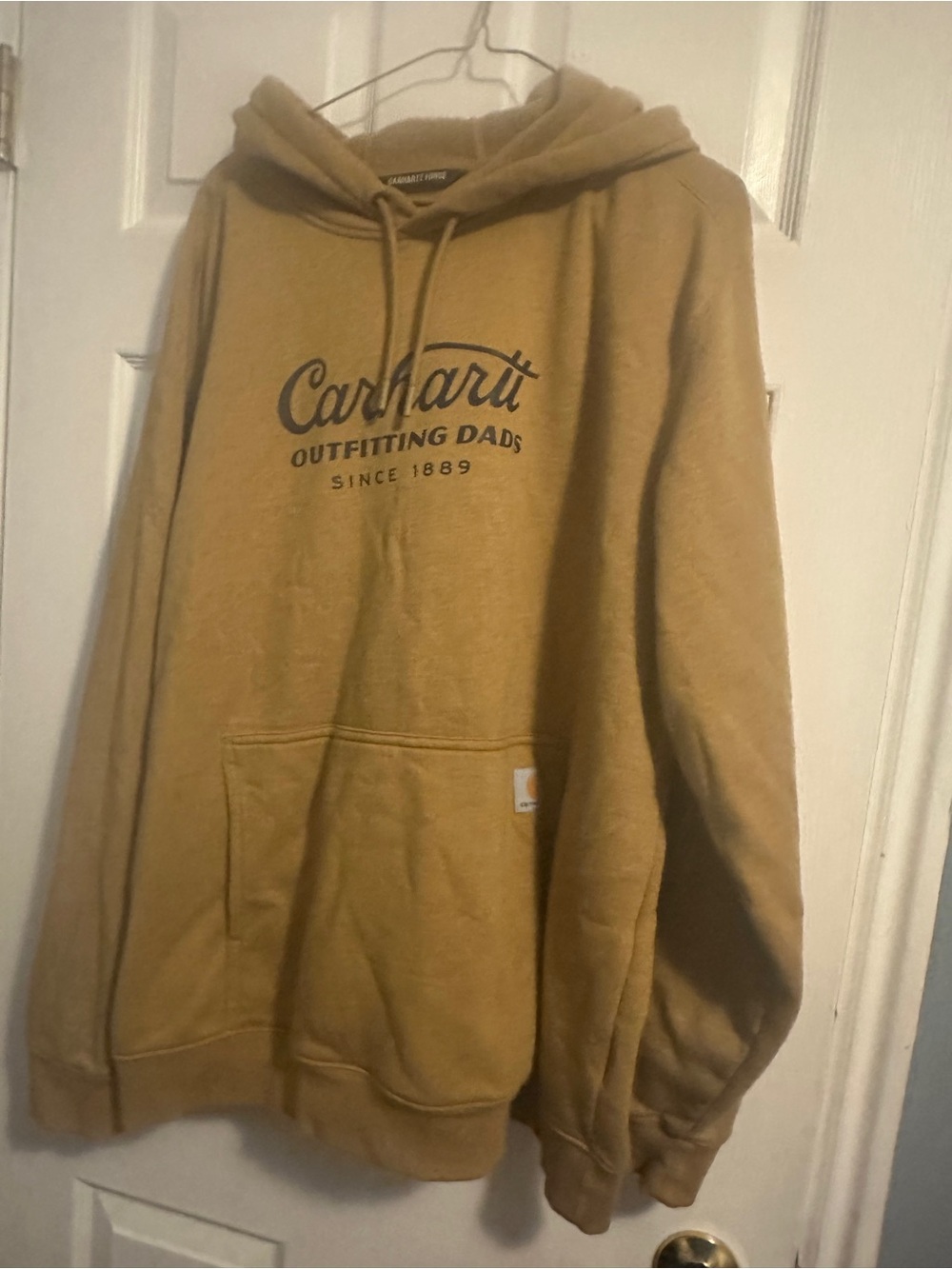 Carhartt Men’s Hooded Sweatshirt in Brown Tan with Logo